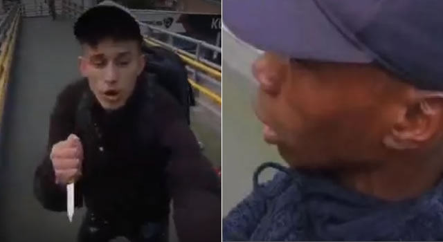Identifique a estos ladrones de patinetas en Bogotá que robaron a un joven en puente peatonal