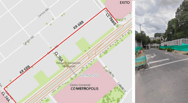 Próximos cierres y desvíos por obras en la avenida 68 de Bogotá