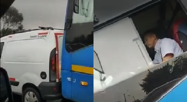 Conductor de un SITP chocó a propósito a otro vehículo