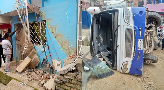 Accidente de un bus en la comuna cuatro de Soacha