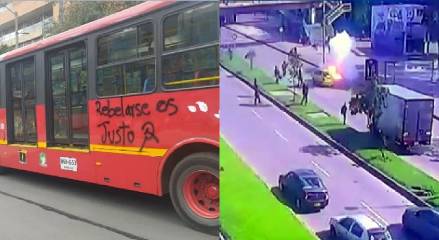 Explosivos y actos vandálicos durante las marchas del Día del Trabajo en Bogotá