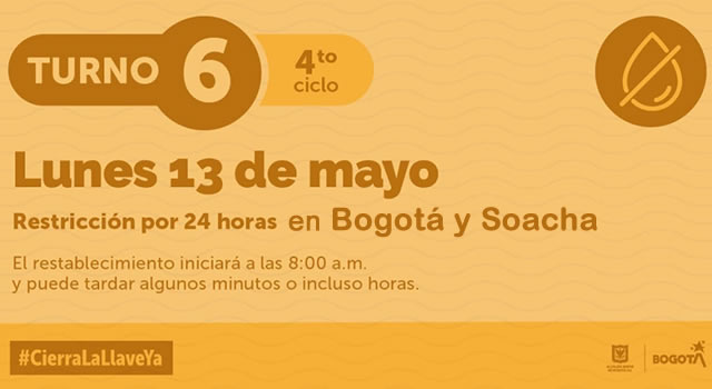 Barrios de Soacha con racionamiento de agua hoy lunes 13 de mayo de 2024