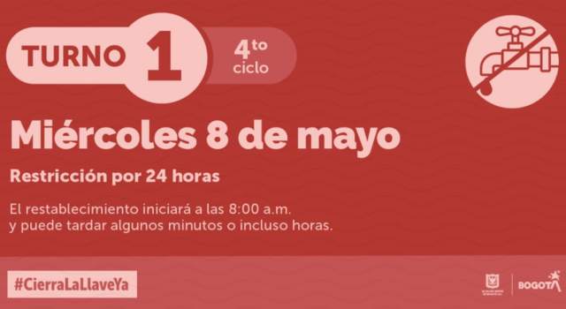 tercer ciclo de racionamiento de agua en Bogotá