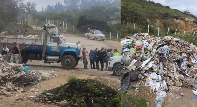 vía Quba en la Vereda Fusungá se convirtió en un botadero de basura