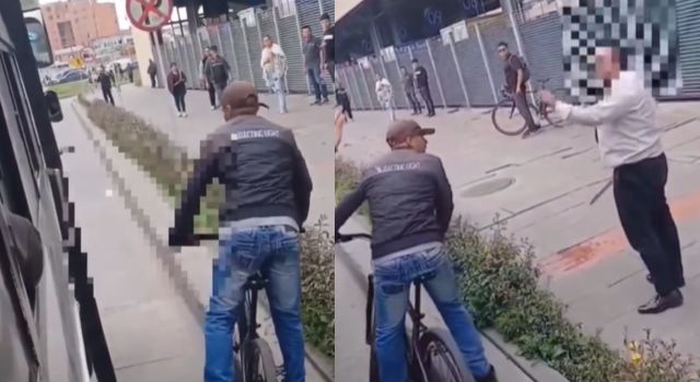 Conductor de bus atacó a un ciclista frente a la Terminal del Sur