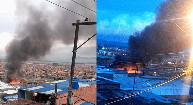 Controlado incendio en fábrica de plásticos en Soacha ubicada en la zona industrial de Cazuca