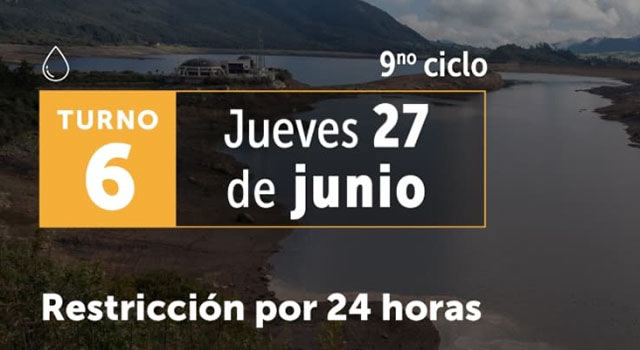 Racionamiento de agua en Soacha este jueves 27 de junio