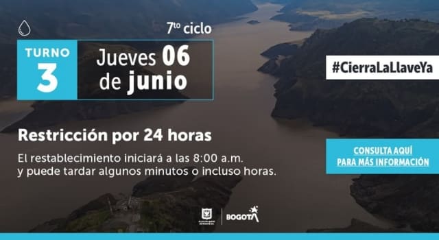 racionamiento de agua este jueves 6 de junio