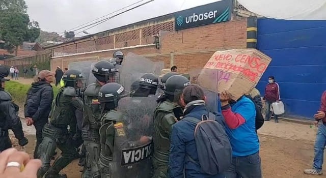 fuertes enfrentamientos entre recicladores de Soacha y la Policía
