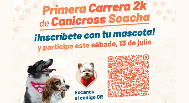 primera carrera recreativa de canicross en Soacha