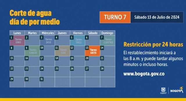 racionamiento de agua en Bogotá
