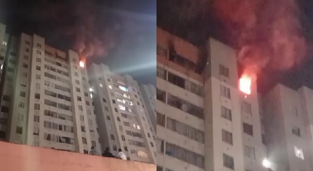 ¡Que susto! Se incendió apartamento en Bogotá, fue en el piso 14