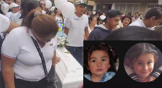 La triste despedida de las dos niñas que murieron en el incendio en Soacha