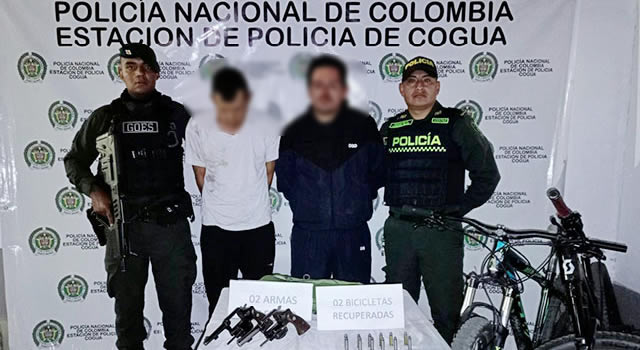 Capturados dos sujetos con armas de fuego por hurto a biciusuarios en Cundinamarca