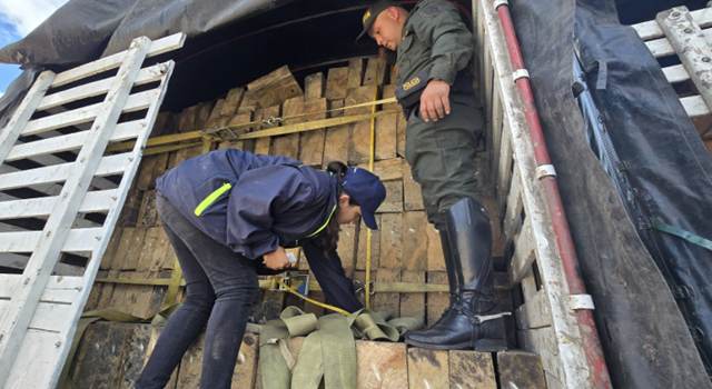 En un operativo conjunto entre la CAR y la Policía Nacional, fueron incautados 19 metros cúbicos de madera transportada de manera ilegal en los municipios de Chiquinquirá y Saboyá, en Boyacá.