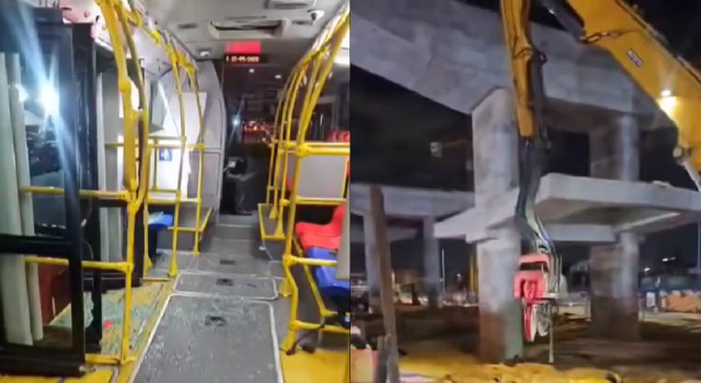 Autoridades responden por accidente de bus de Transmilenio causado por máquina de la obra Metro
